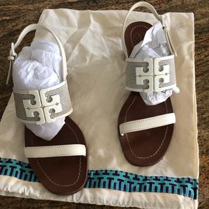 Tori Burch White Sandal. Size 7.5 Worn 2 times.